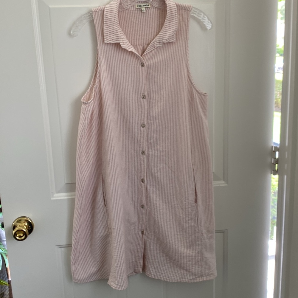Rag Poets Sleeveless Shirt Dress - Size Large - Picture 3 of 8